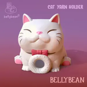 Cute Sora the Cat Yarn Bowl Holder for Knitting Crochet