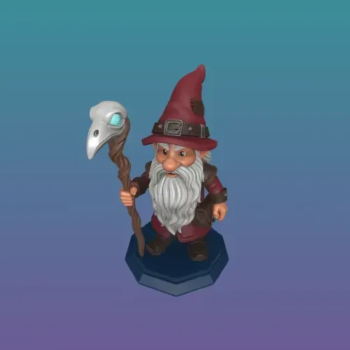 3874 Fairy Tale Gnome Color Full-Body Figurine on Base STL — Фото 2 из 5