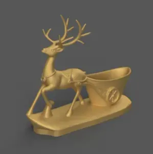 Reindeer Sleigh planter- candy container- urn- candle holder