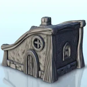 Tiny medieval house with corrugated roof 13 - miniatures war