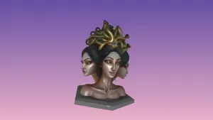 4582 Medusa Gorgon Head 3D Model skull art STL DND ARTE