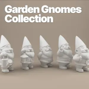 Garden Gnomes Collection – 5 Chubby Gnome STL Pack for 3D Printing