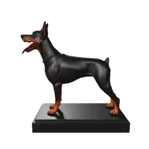 4505 Laughing Doberman Pinscher Totem Full-Body Color STL