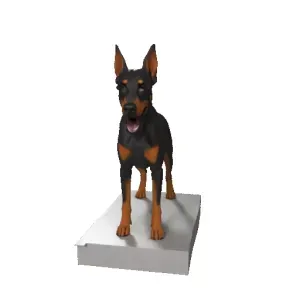 4467 Laughing Doberman Pinscher Totem – Full-Body Color 3D