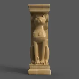 Egyptian Cat Column Stand – Bookend for Elegant Decor