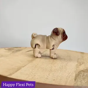 Pug dog Barney - print in place - dog flexi toy