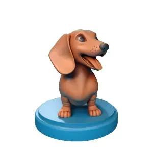 4496 Laughing Dachshund — 3D-Printed Ivory-Style STL DND