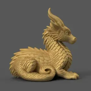 Charming Baby Dragon 3D STL File for Desk or Decor