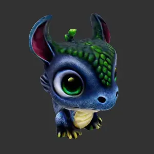 Dragon baby-3dprint-stl-figure-bust-toy-decor-free-3dprint