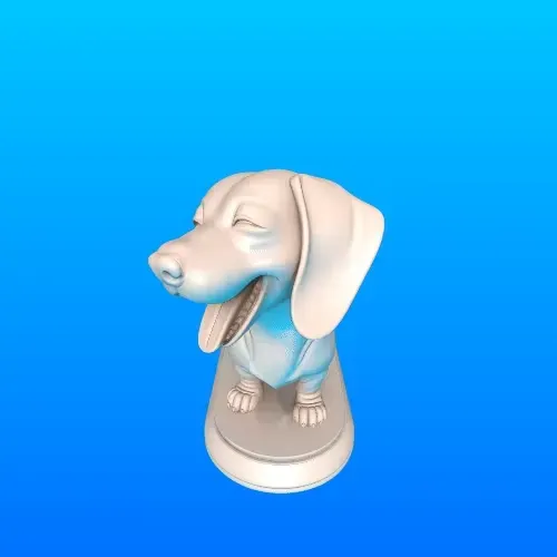 3692 Laughing Dachshund — Color 3D-Printed Statue STL — Image 4 of 9