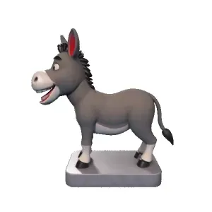 4440 Laughing Donkey 3D Printed Full-Figure Statue STL DND