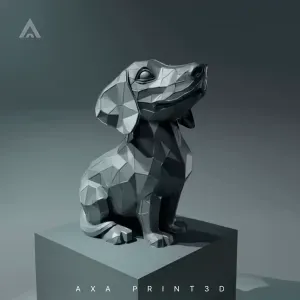 Low Poly Dog Statue