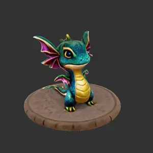 Baby Dragon bust-3dprint-k1-stl-animal-figure-toy-decor