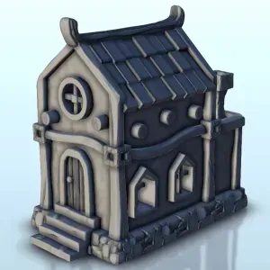 Medieval house with access stairs 8 - miniatures warhammer f