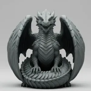 Majestic Coiled Dragon Guardian