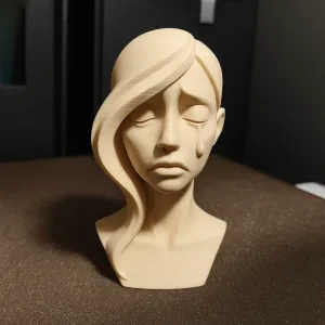 Crying Woman - Emotional Abstract Art