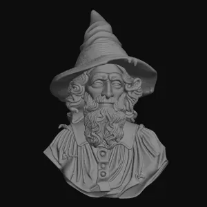 wizard old man bust
