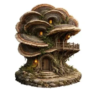 Turkey Tail–inspired mushroom house