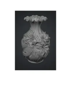 Ivory Frilled Vase with Plumeria