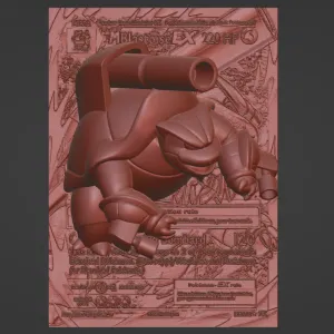 MEGA BLASTOISE EX 3D / 4D CARD - CUSTOM 3D PRINTING FILE