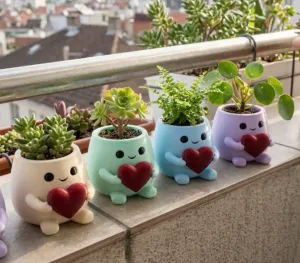 Kawaii Heart Pot Multicolor 3D Design for AMS and non-AMS