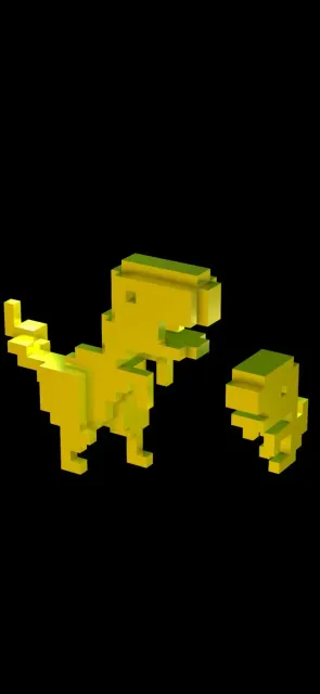 Trex and small dinosaur made of cubes — Фото 7 из 9