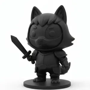 Chibi Wolf Knight – Cute Fantasy Warrior