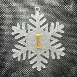 I – Snowflake Alphabet Letter I Festive Christmas Decoration