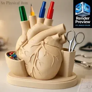 Heart Desk Organizer STL
