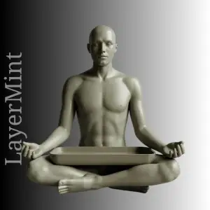 Meditating Human Figure 3D Model – STL for 3D Printing, Yoga