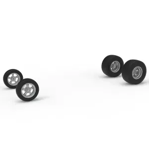 Wheel Set of Vintage Front engine dragster V7 Scale 1:25