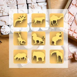 Ceramic Clay Stamp Set – Safari Animals (9 Stamps, 20 mm)