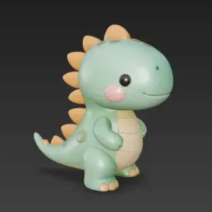 Cute Chibi Dinosaur STL Model Cartoon Dino Figure 3D Print