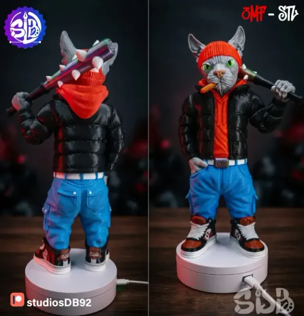 🔥Urban Sphinx Cat: The Gang Leader [STL + 3MF]