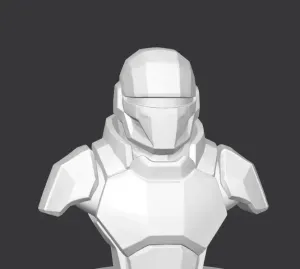 Low-Poly Sci-Fi Soldier Bust