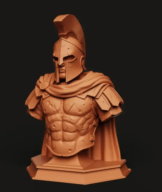Spartan Warrior Bust | Ancient Greek Soldier Statue — Image 2 of 6