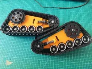 Triangular 10-Road-Wheel Track Module Robot Locomotion Mechanism