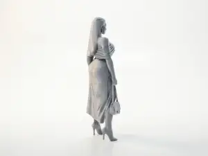 Lady Holding Purse Elegant Female Figurine 3D Printable