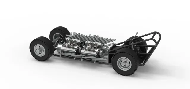 Vintage AWD Dragster Base Version 2 Scale 1:25 — Фото 8 из 9