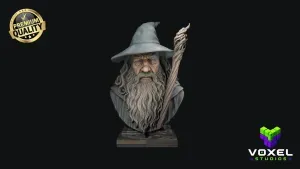 Gandalf Bust STL The Lord of the Rings 3D Print Sculpture
