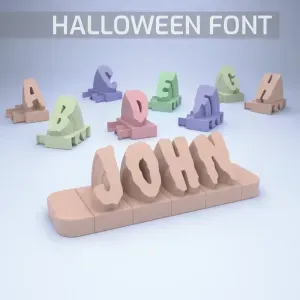 3D Name from Letters - Halloween Font