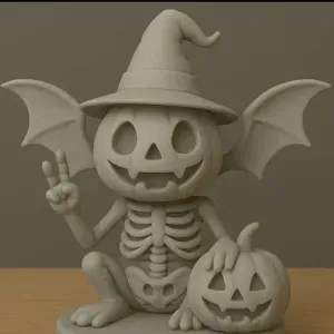 figurine citrouille squelette