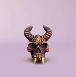 Demon Skull with Fangs