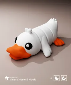 Cute Flexi Pets Duck (Keychain & Magnet)