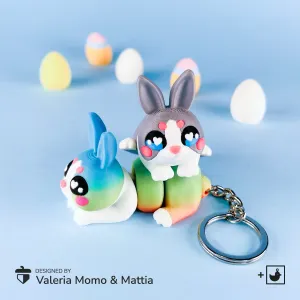 Cute Flexi Bunny (Toy & Keychain), Easter Design