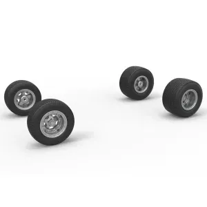 Wheel set of Northeast Dirt Modified stock car V2 Scale 1:25