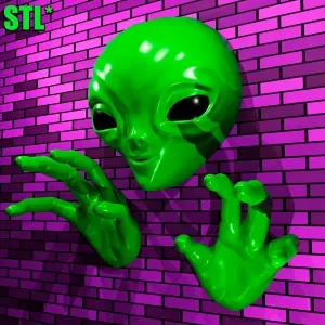 ALIEN WALL MOUNTED | ALIEN PLAQUE | UFO | NO SUPPORTS