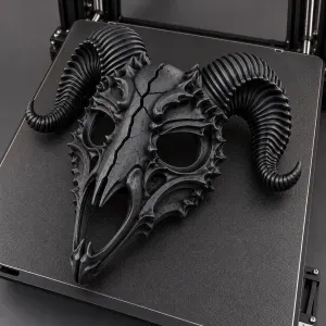 Horned Demon Mask STL | Gothic Ram Skull Mask