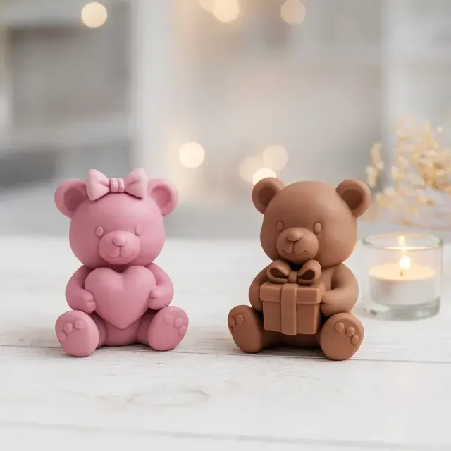 Valentine Teddy Bear Set | 2 pcs Cute Bears with Heart — Image 7 of 9