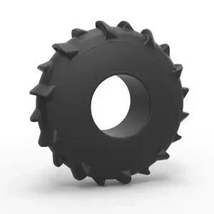 Dirt dragster rear tire at speed Scale 1:25